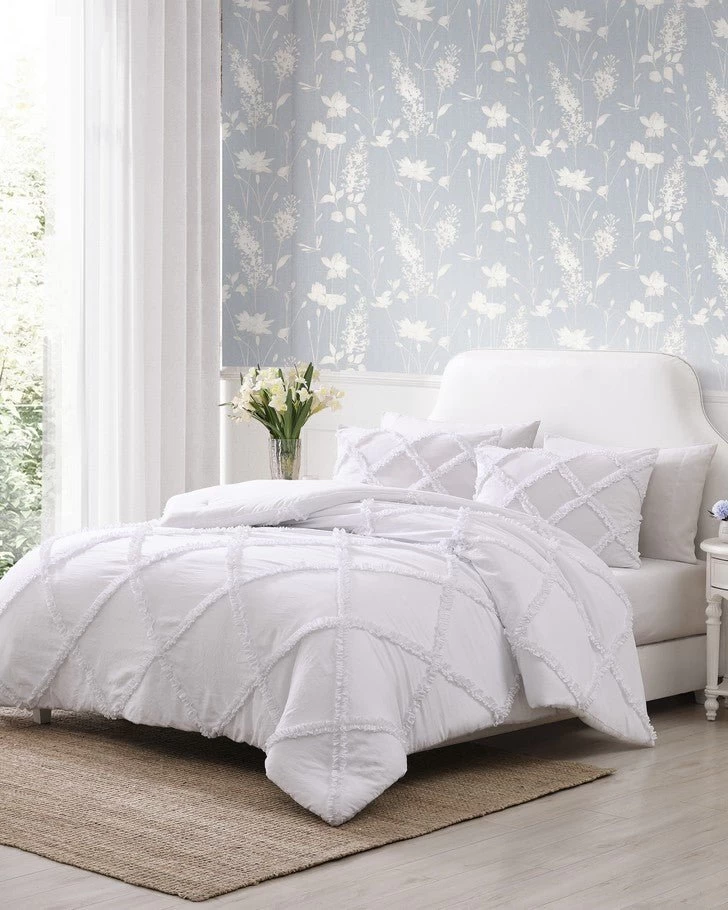 Norah White Microfiber Comforter Set - Image 4