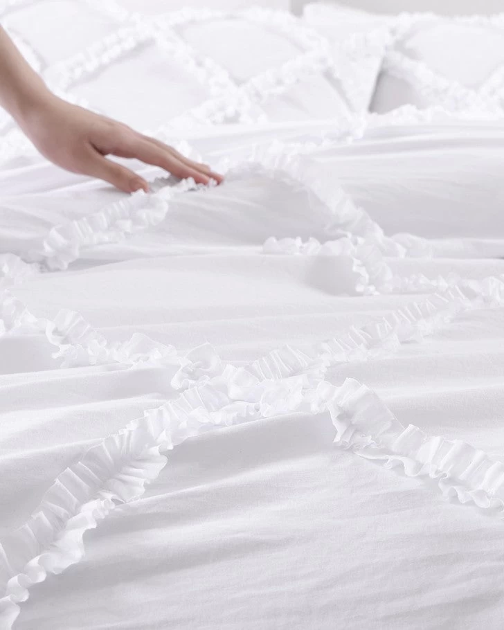 Norah White Microfiber Comforter Set - Image 7