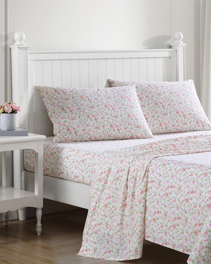 Norella Pink Cotton Percale Standard Pillowcase Pair - Image 4