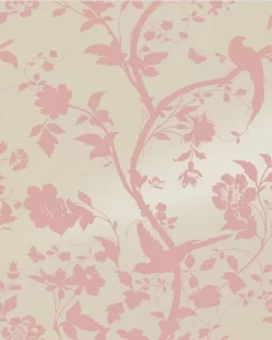 Oriental Garden Pearlescent Chalk Pink Wallpaper Sample