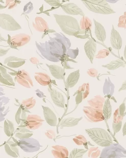 Orisia Peony Pale Sage Green Wallpaper