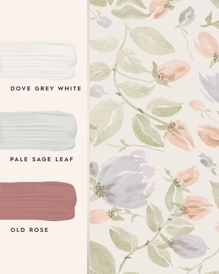 Orisia Peony Pale Sage Green Wallpaper Sample - Image 3