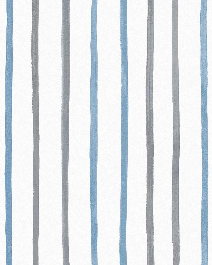 Painterly Stripe Blue Wallpaper Sample - Image 4