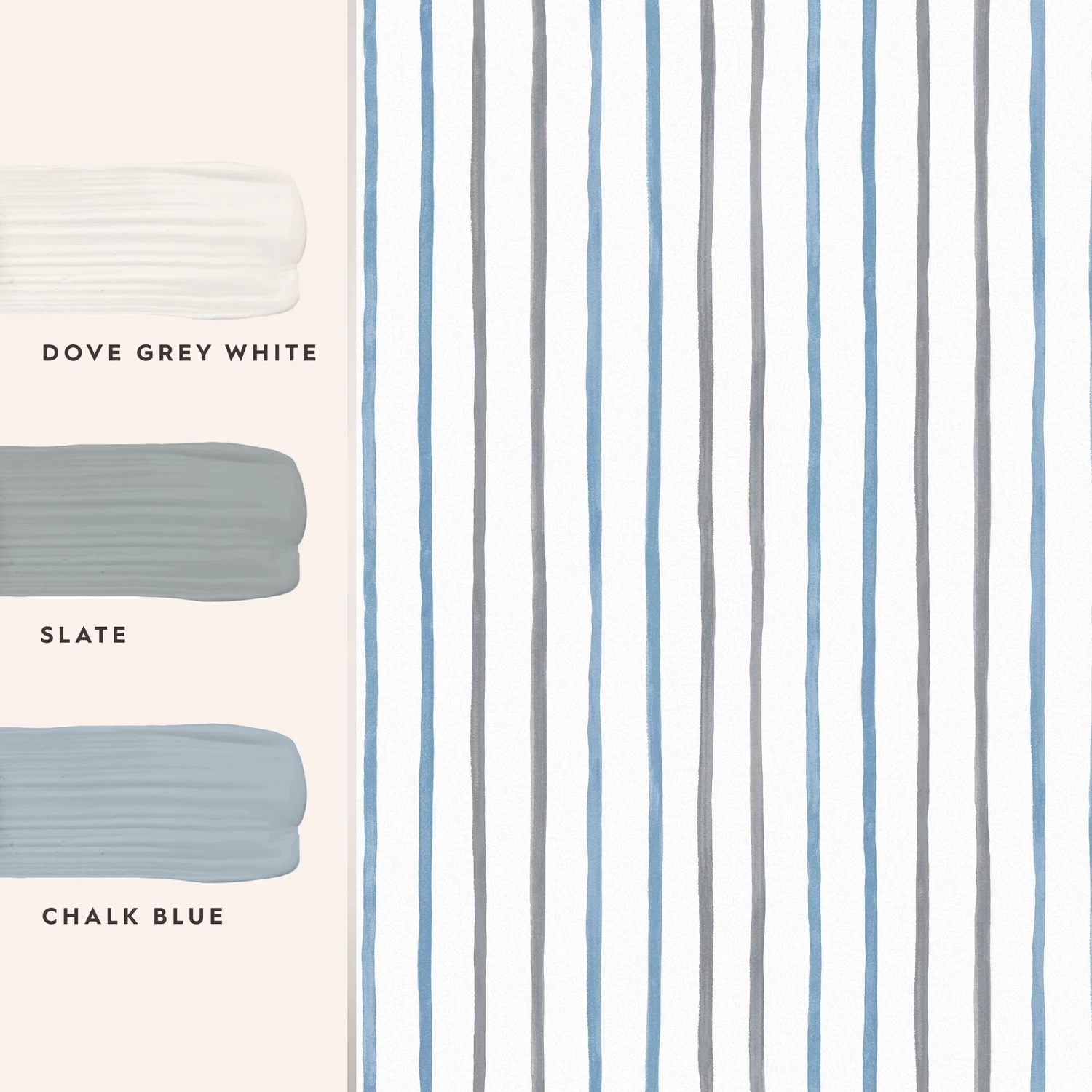 Painterly Stripe Blue Wallpaper Sample - Image 6