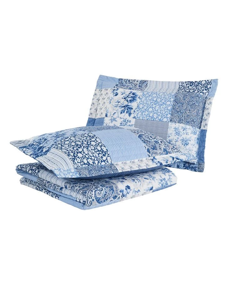Paisley Patchwork Blue Quilt Set - Image 10