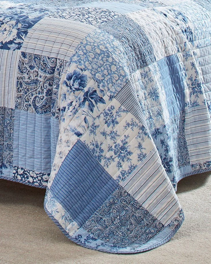 Paisley Patchwork Blue Quilt Set - Image 7