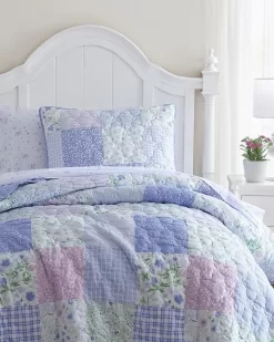 Parker Patchwork Purple Microfiber Quilt Set