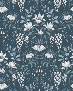 Parterre Dark Seaspray Wallpaper