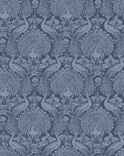 Peacock Damask Dusky Seaspray Wallpaper Sample