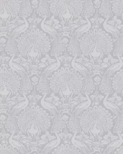 Peacock Damask Pale Slate Wallpaper Sample