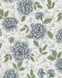 Pickworth Posy Pale Seaspray Blue Wallpaper