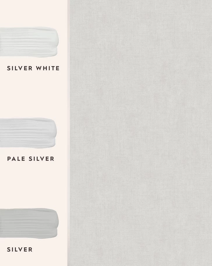 Plain Pale Silver Wallpaper Sample - Image 5