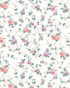 Priory Coral Pink Wallpaper