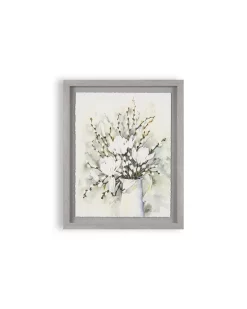 Pussy Willow In Vase Framed Print Wall Art