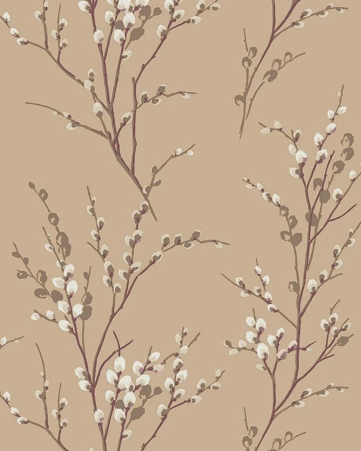 Pussy Willow Natural Wallpaper Sample