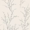 Pussy Willow Off White And Steel Wallpaper