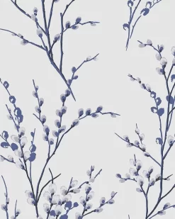 Pussy Willow Off White/Midnight Wallpaper