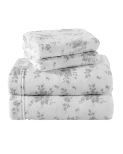 Rachel Plush Fleece Silver Shade Sheet Set