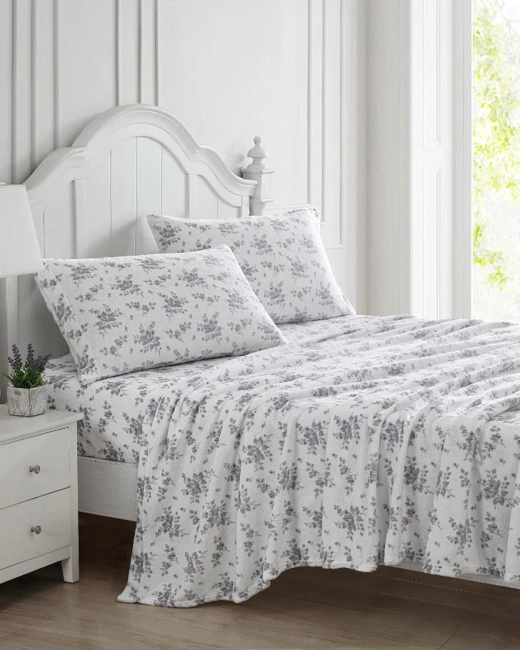 Rachel Plush Fleece Silver Shade Sheet Set - Image 5