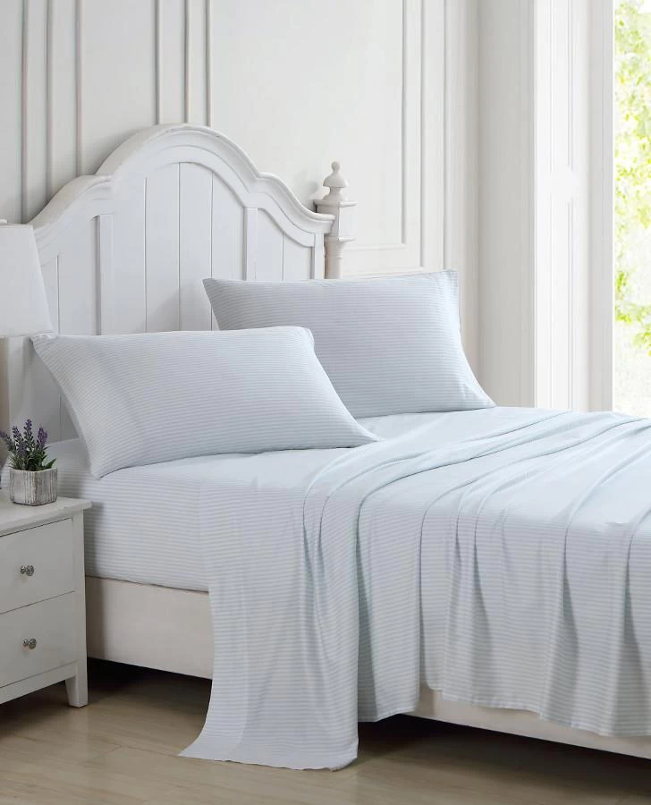 Ramona Blue And White Stripe Sheet Set - Image 10