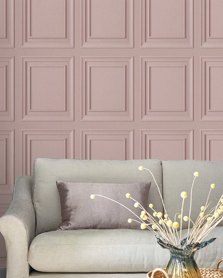 Redbrook Wood Panel Blush Wallpaper Sample - Image 2
