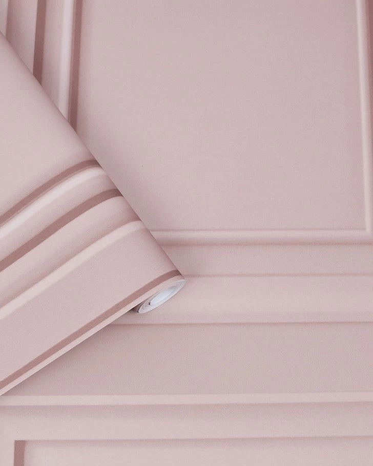 Redbrook Wood Panel Blush Wallpaper Sample - Image 3