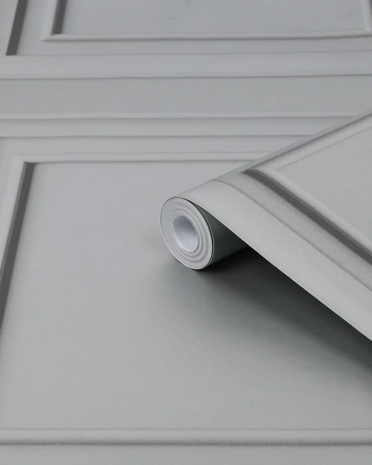 Redbrook Wood Panel Silver Wallpaper - Image 3