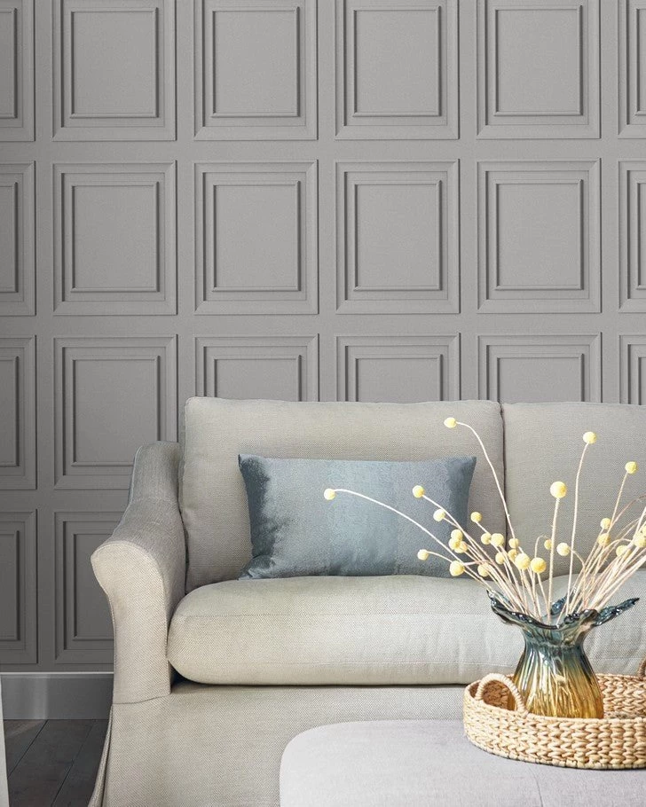 Redbrook Wood Panel Silver Wallpaper - Image 5