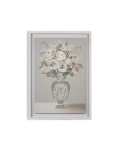 Rose Bouquet Vase Framed Floating Canvas Wall Art