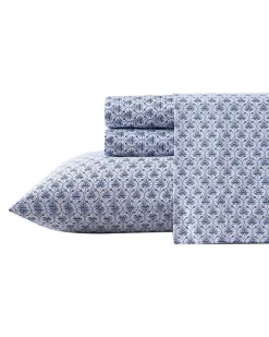 Rosemarie Blue Cotton Sateen Sheet Set