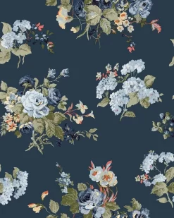 Rosemore Midnight Seaspray Wallpaper Sample
