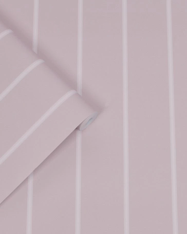 Saltram Stripe Pale Amethyst Wallpaper - Image 3