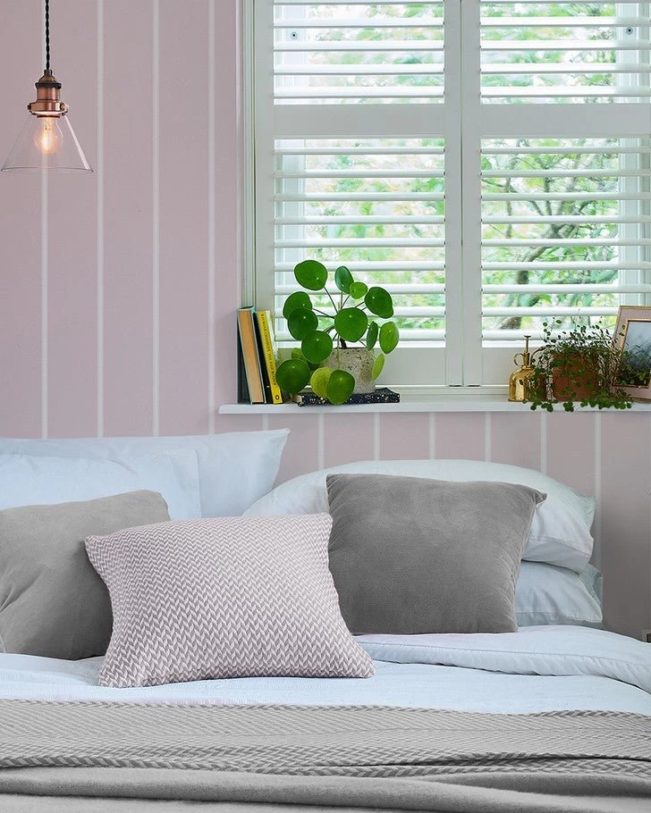 Saltram Stripe Pale Amethyst Wallpaper Sample - Image 2