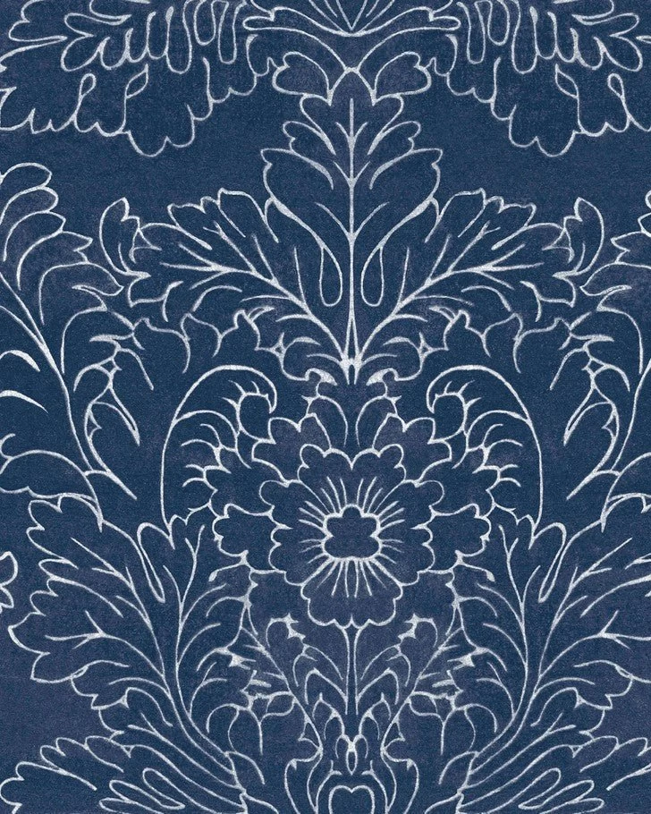 Silchester Midnight Seaspray Blue Wallpaper