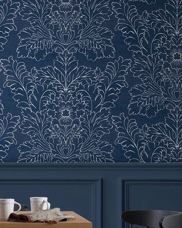 Silchester Midnight Seaspray Blue Wallpaper - Image 5
