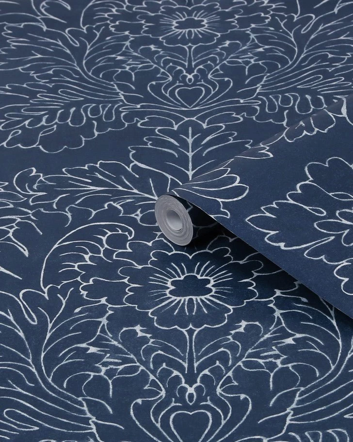 Silchester Midnight Seaspray Blue Wallpaper - Image 3