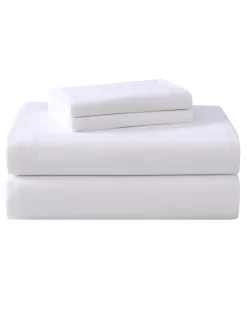 Solid Cotton Flannel True White Sheet Set