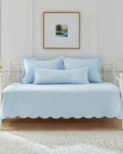 Solid Trellis Blue Daybed Cover Set