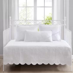 Solid Trellis White Daybed Cover Set
