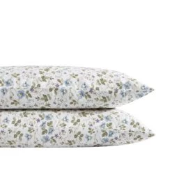 Spring Bloom Wildflower Blue Pillowcase Pair