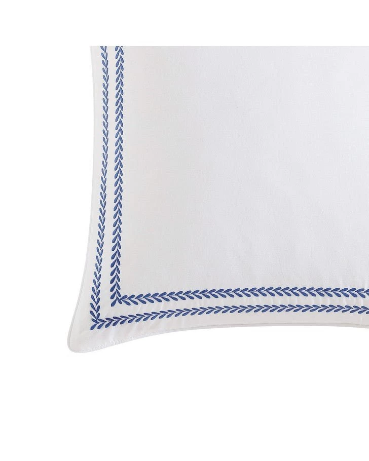 Stitched Vine Blue European Sham Pair - Image 3