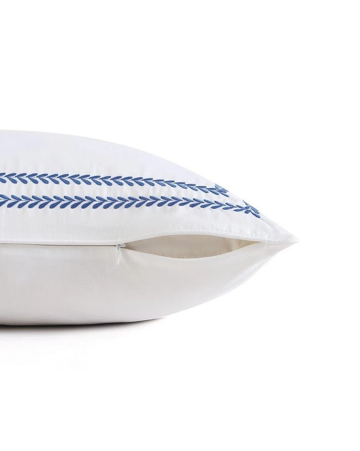 Stitched Vine Blue European Sham Pair - Image 4