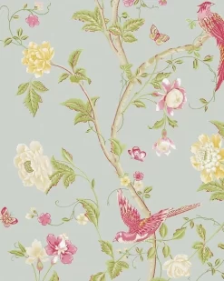 Summer Palace Duck Egg Wallpaper Sample