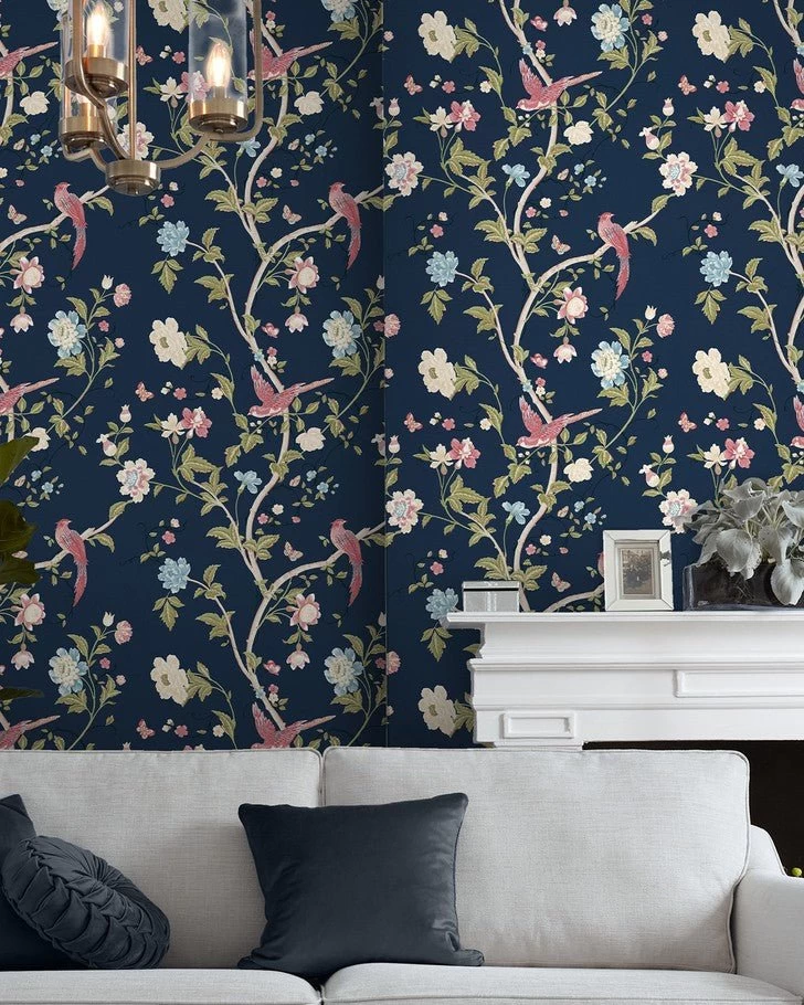 Summer Palace Midnight Blue Wallpaper - Image 2