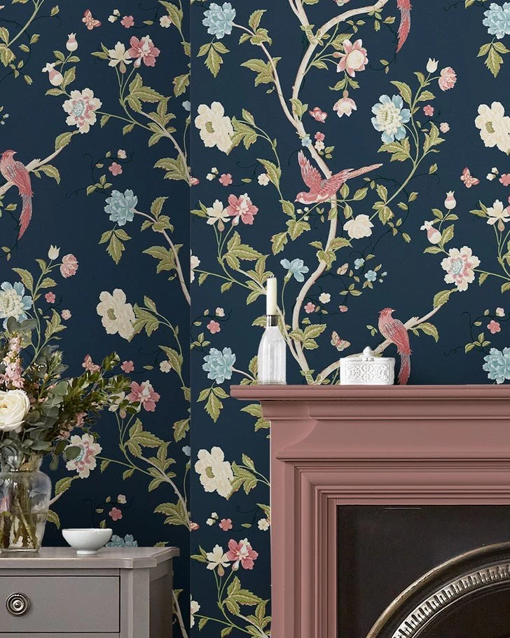 Summer Palace Midnight Blue Wallpaper - Image 5