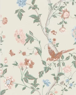 Summer Palace Sage And Apricot Wallpaper Sample