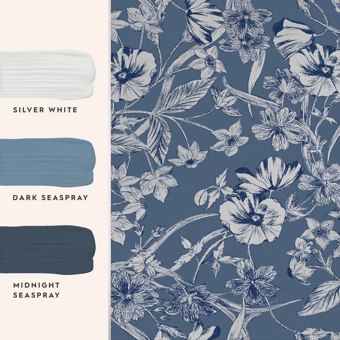 Summerhill Midnight Blue Wallpaper Sample - Image 5