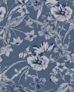 Summerhill Midnight Blue Wallpaper Sample