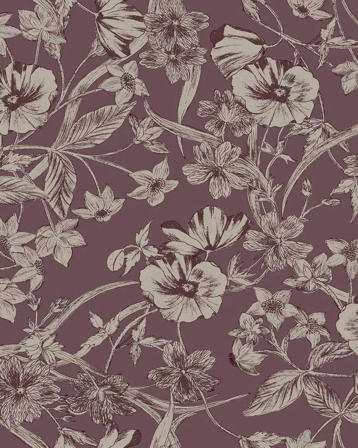Summerhill Pale Blackberry Wallpaper