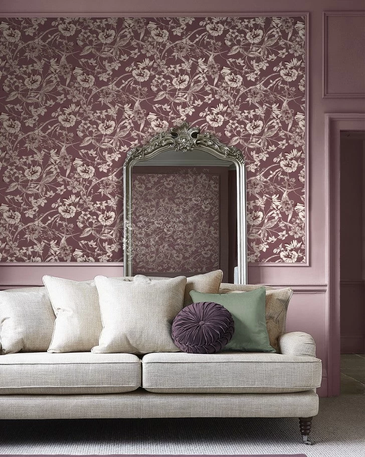 Summerhill Pale Blackberry Wallpaper - Image 4